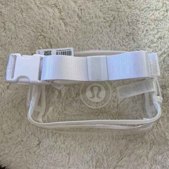 ❤️ Lululemon Clear Belt Bag 1L Logo White NWT